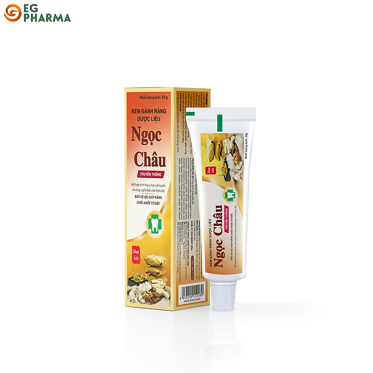 Kem đánh răng dược liệu Ngọc Châu truyền thống làm trắng răng - Lốc 12 tuýp x 20g - NC1-04