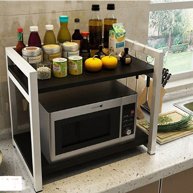 Kệ lò vi sóng đa năng,chân sắt mặt gỗ HG FURNITURE ngang 60xcm40cmx44cm