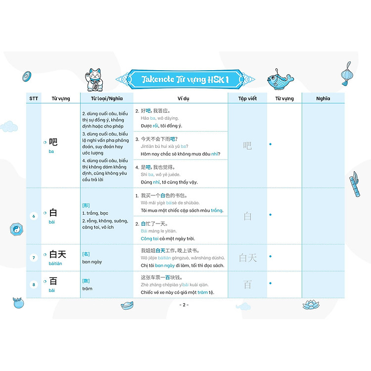 Takenote - Từ Vựng HSK Tiếng Trung - HSK1 (Cung Cấp 500 Từ Vựng) - Ảnh 6