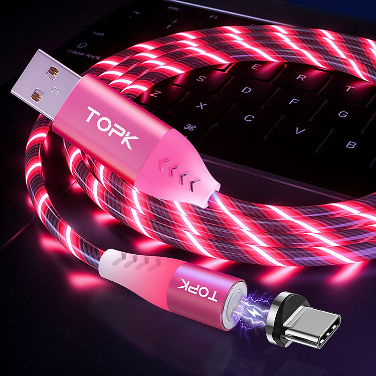 Dây cáp sạc nam châm từ tính đèn led TOPK AM16 - Hàng chính hãng