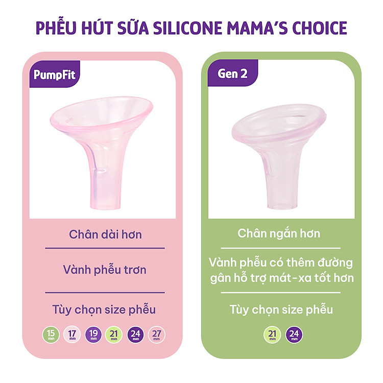 Phễu Hút Sữa Silicone Mama's Choice 27mm Chính hãng Giá tốt - Hình ảnh 3