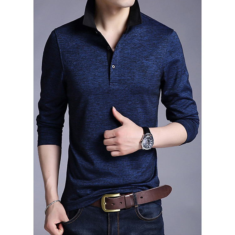 Áo Thun Nam Tay Dài Cổ Bẻ - A2051