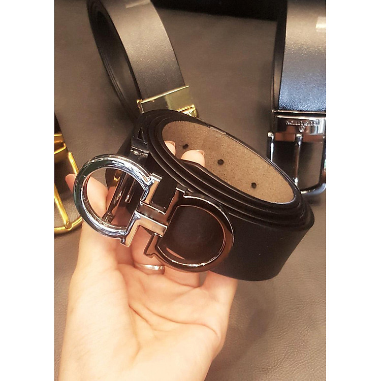 Thắt Lưng/ Dây Nịt Nam Da Bò Mặt Khóa Cài Số 8 Cách Điệu - TR02