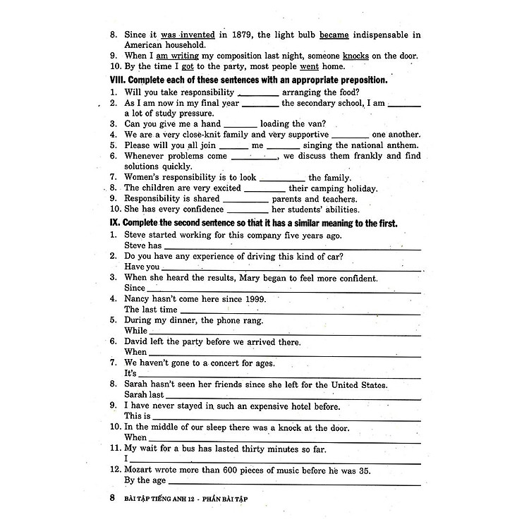 Bài Tập Tiếng Anh Lớp 12 - Ảnh 4