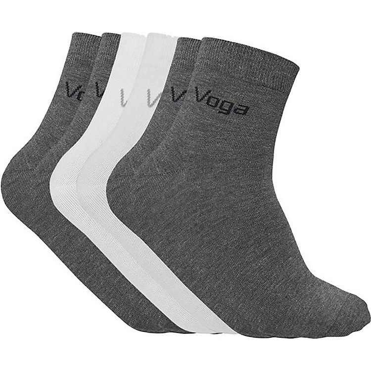 Set 3 Đôi Tất Vớ Nam Cổ Trung Voga - 3 màu đen trắng xám