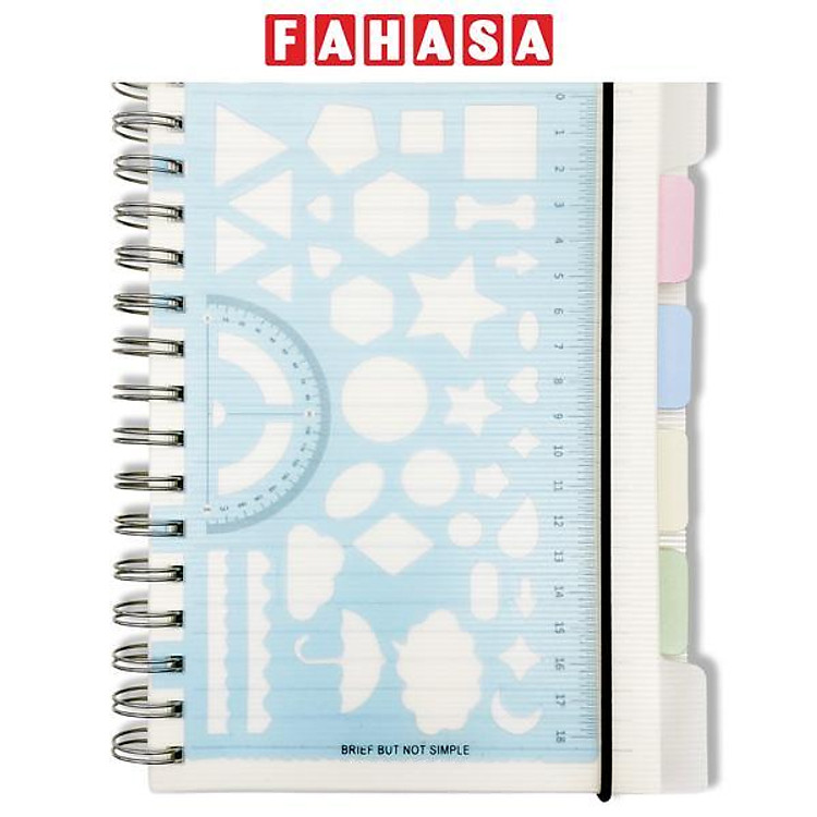 Sổ Lò Xo Kèm Thước Khuôn Đa Năng - Kẻ Ngang - 240 Trang - Jingu Stationery 5435 - Màu Xanh Dương