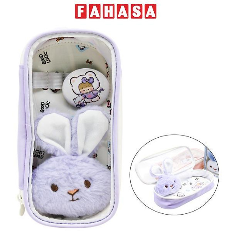 Bóp Viết Trong Suốt Thỏ Tai Dài Shunde 9122 – Màu Tím