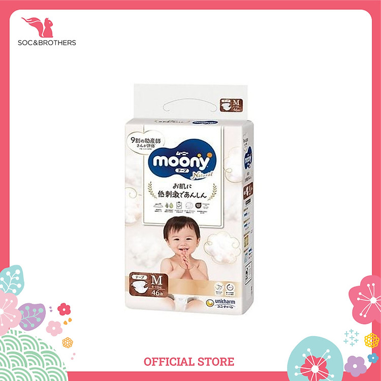 Bỉm dán cao cấp Moony Natural Organic size M46 -1905