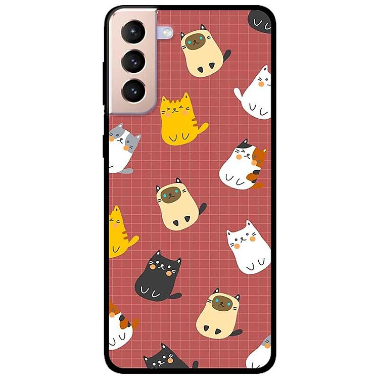 Ốp lưng dành cho Samsung Galaxy S22 - S22 Plus - S22 Ultra - mẫu Mèo Nền Nâu
