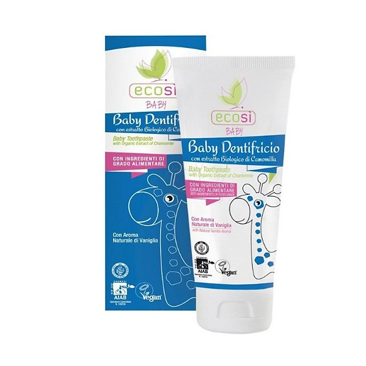 Kem đánh răng hữu cơ cho bé vị vani 75ml - ECOSI' BABY