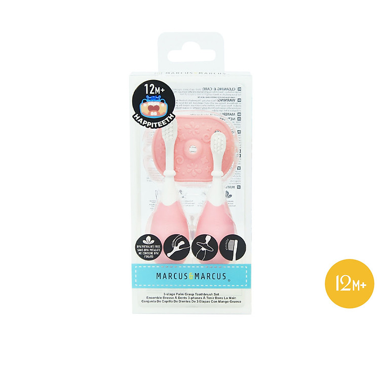 Bộ bàn chải tập đánh răng cho bé Palm Grasp Marcus & Marcus, từ 12 tháng - Xanh dương