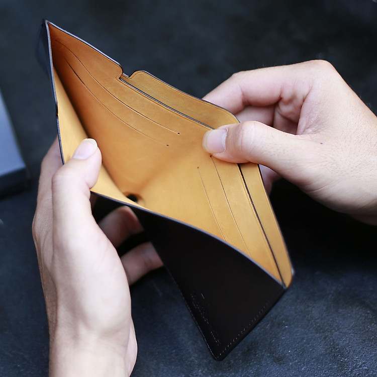 Ví da nam thông minh chống trộm Invisible Wallet - Cầm tay đựng thẻ, da bò Ý cao cấp, mini nhỏ gọn