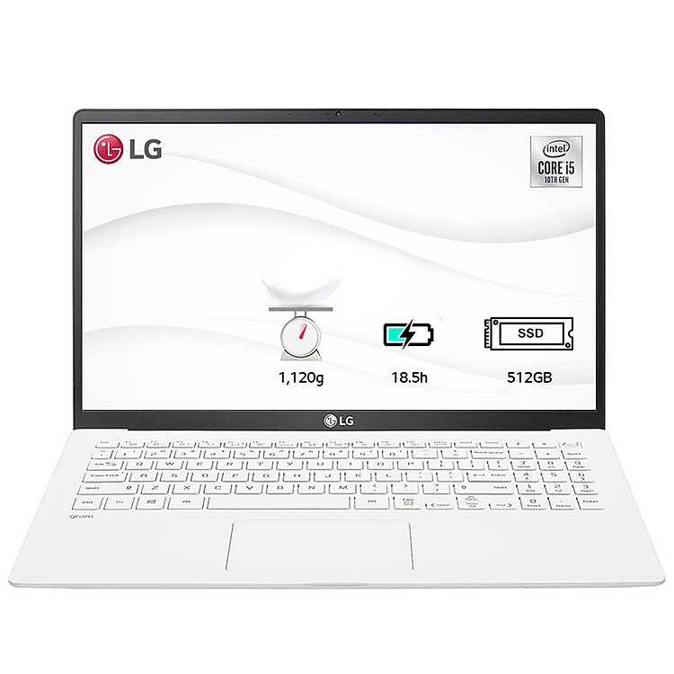 Laptop LG Gram 2020 15ZD90N-V.AX56A5 (Core i5-1035G7/ 8GB/ 512GB NVMe/ 15 FHD IPS/ NonOS/ White) - Hàng Chính Hãng
