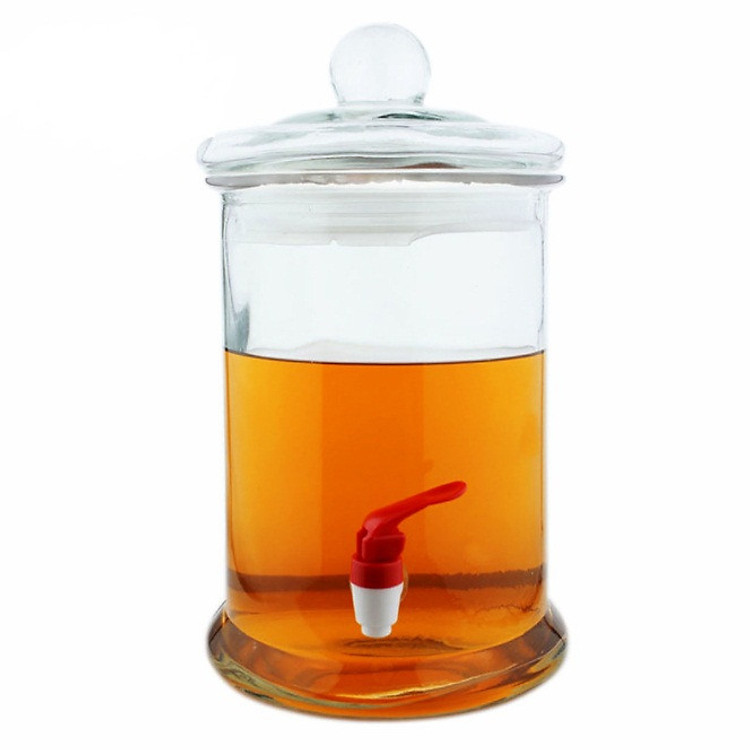 Bình Thủy Tinh Ngâm Rượu Dáng Trụ Trơn (Có Van)