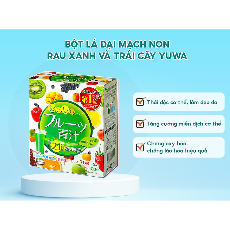 Bột Lá Đại Mạch Non, Rau Xanh Và Trái Cây S Select Thải Độc Cơ Thể, Làm Đẹp Da, Chống Lão Hóa