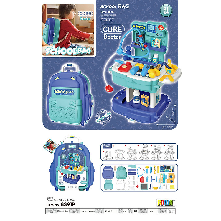Bộ đồ chơi bác sĩ BOWA 8391P Chính hãng Giá rẻ - Hình ảnh 5