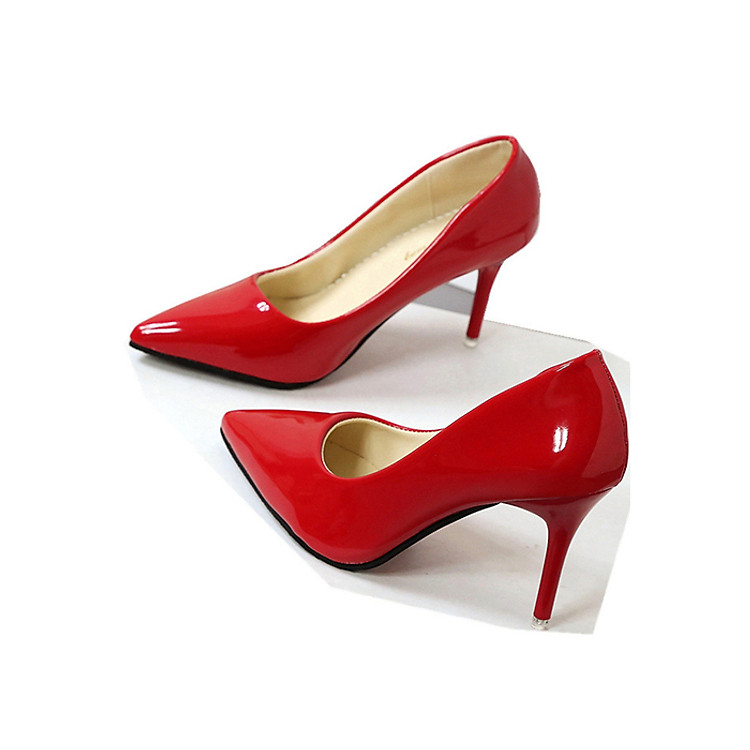 Giày cao gót nữ 9 phân gót nhọn da bóng