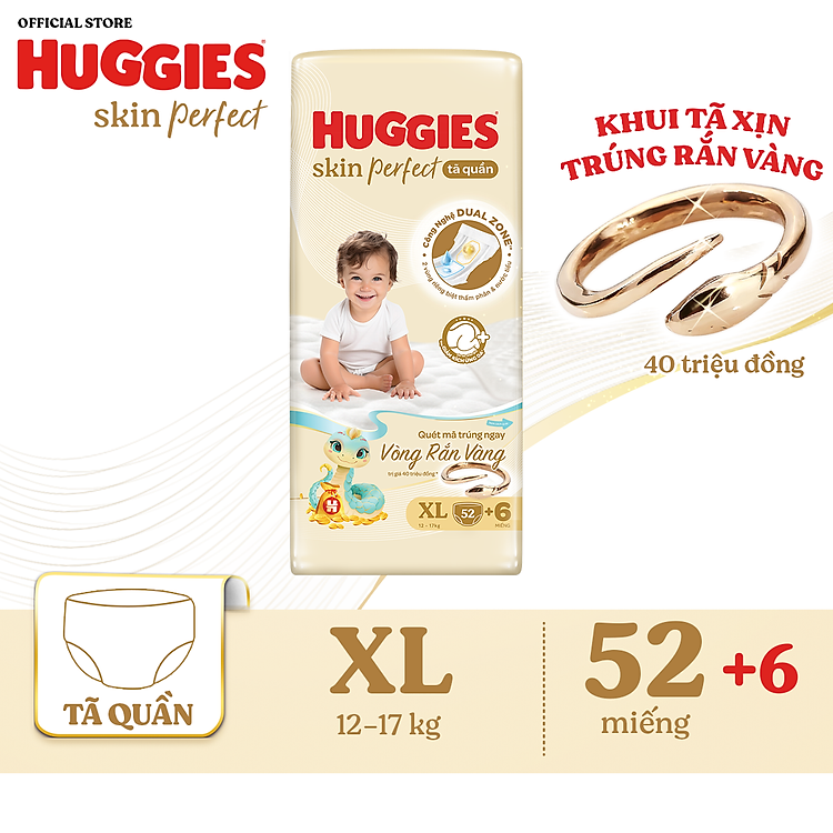 Tã quần Huggies Skin Perfect XL 52+6 Giá tốt - Hình ảnh 2