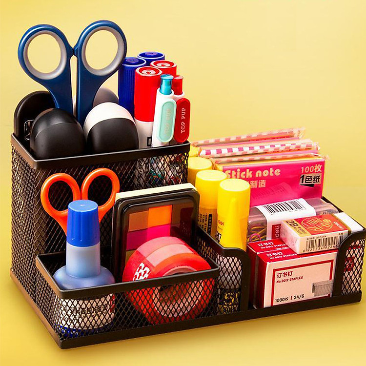 Hộp đựng bút để bàn NASI NS15 nhiều ngăn bằng thép sơn tĩnh điện - Ảnh 6