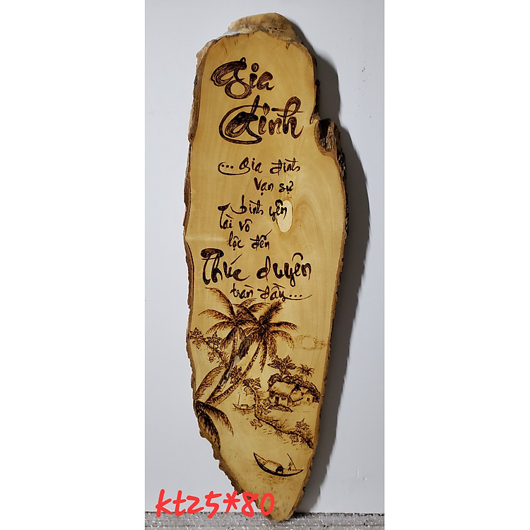 TRANH GỖ THƯ PHÁP BÚT LỬA