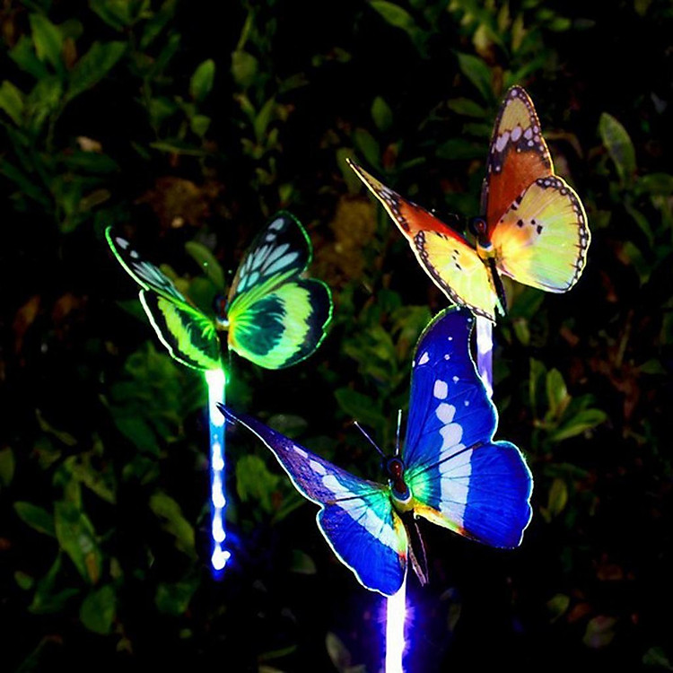 Solar Powered Butterfly LED Light Color Changing Lights Outdoor Garden Stakes Flower Bed Flowerpot Planter Decoration