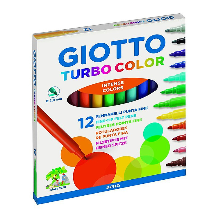 Hộp Bút Dạ GIOTTO Turbo 12 Màu