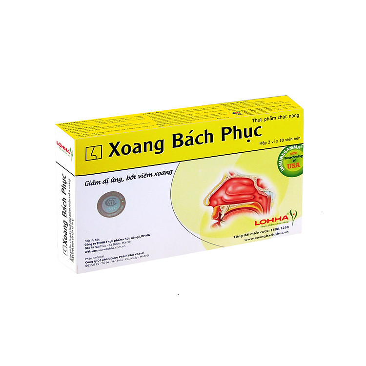 Thực phẩm chức năng bảo vệ sức khỏe viên nén Xoang Bách Phục