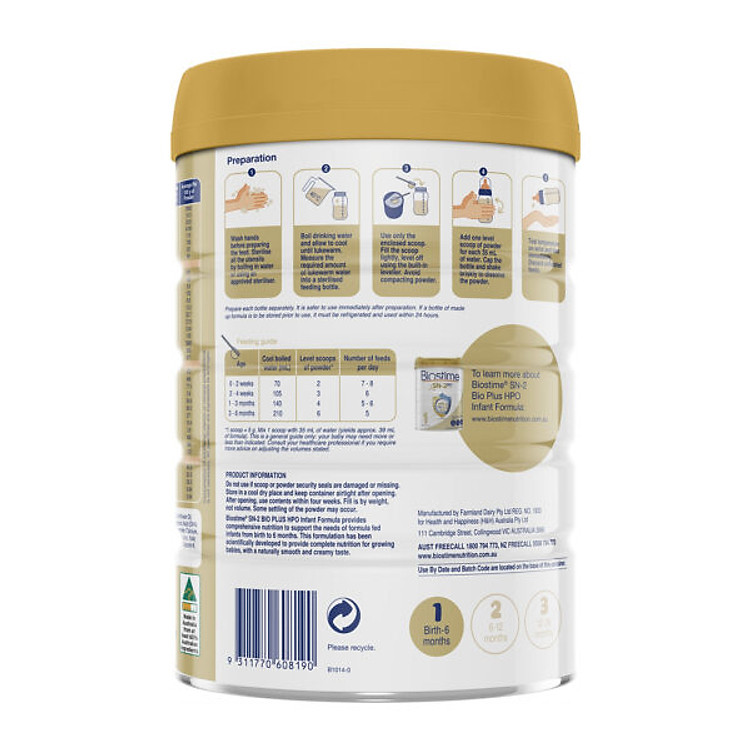 Sữa Bò Biostime HPO Số 1 0-6 tháng - Hình ảnh 2