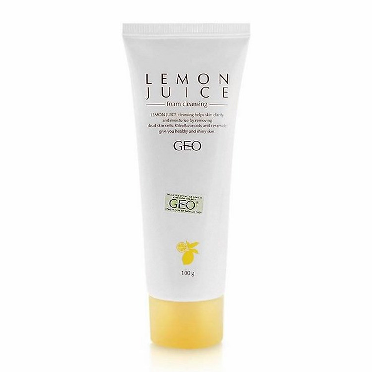 Bọt Rửa Mặt Chanh Lemon Juice Foam Cleansing Geo_Py52 (100g)