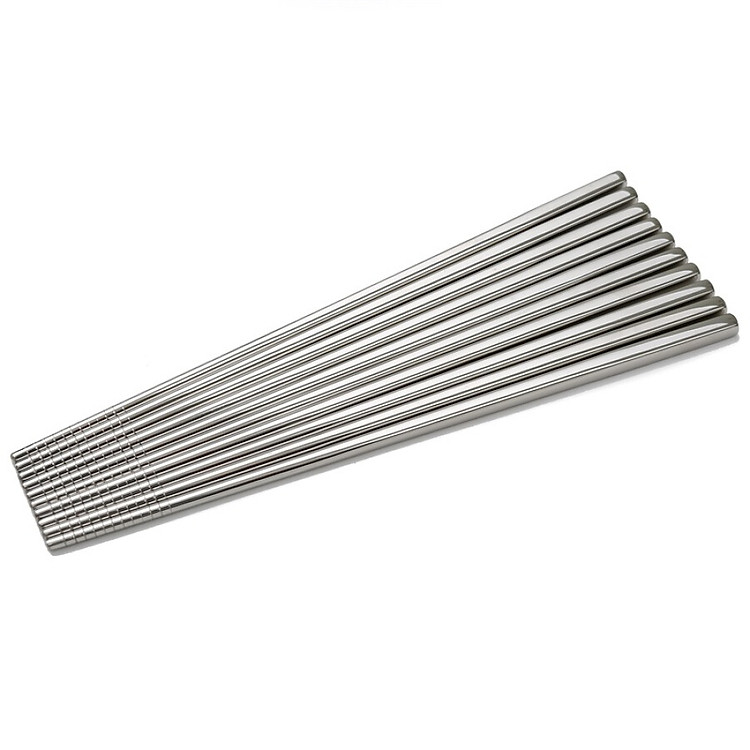 Handan Steel SSGP Fine 304 Stainless Steel Chopsticks Chinese Style Senior Household Metal Chopsticks Set 5 Pairs