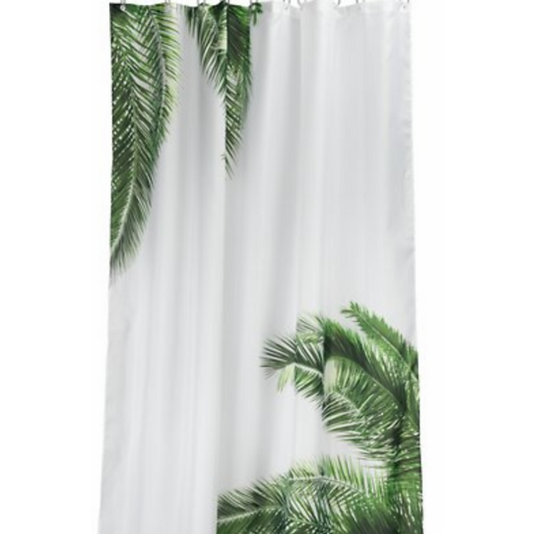 Rèm Phòng Tắm JYSK Pajala Trắng Xanh Lá 150 x 200 cm