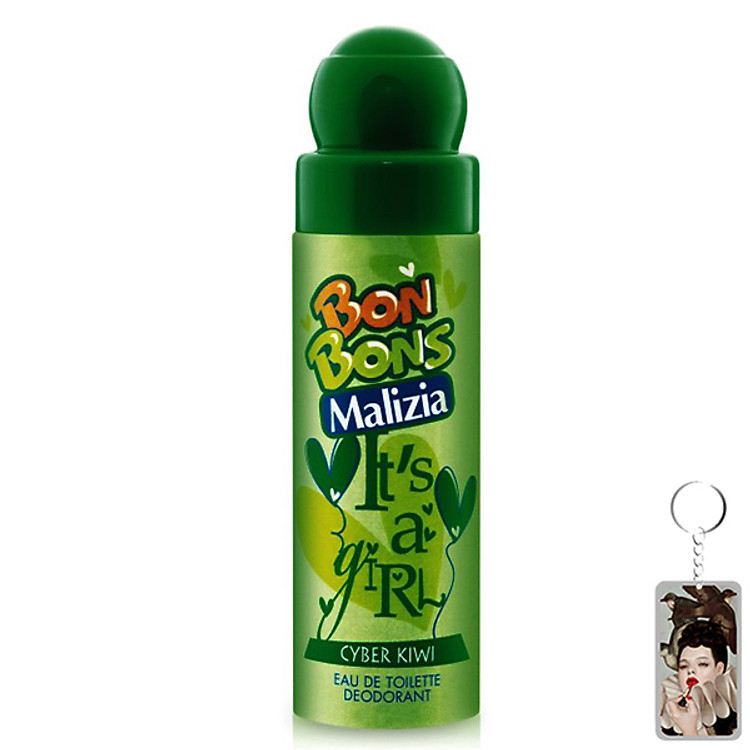 Nước hoa xịt toàn Malizia Bon Bons Deodorant Eau de Toilette Cyber Kiwi 75ml tặng kèm móc khóa