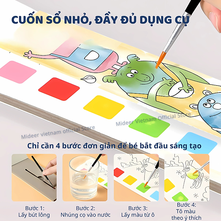 Tranh Tô Màu Nước Mideer cho Bé Chính hãng Ưu đãi - Hình ảnh 4
