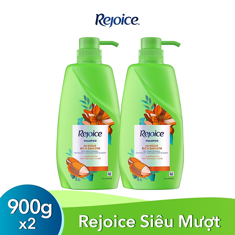 Combo 2 Dầu Gội REJOICE Siêu Mượt 900g/900ml