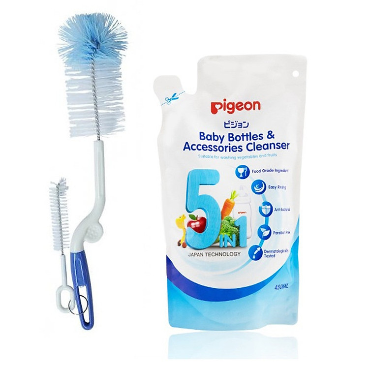 COMBO TÚI + CÂY RỬA BÌNH SỮA PIGEON