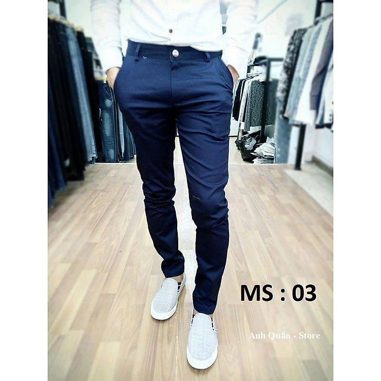 Quần Kaki Nam Hàn Quốc Màu Xanh Dương Mẫu Mới