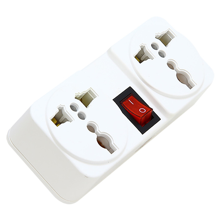 Ổ CẮM CHUYỂN ĐỔI CÁC LOẠI CHÂN CẮM VÀ CHIA 2 Ổ KÈM CÔNG TẮC TẮT BẬT TW2