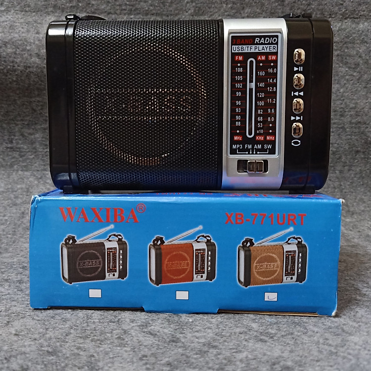 Đài LOA EXTRA BASS CÓ ĐÈN PIN LED, USB NGHE NHẠC THẺ NHỚ WAXIBA XB-771URT RADIO AM FM SW THEO KÈM PIN SẠC - Giao màu ngẫu nhiên - HÀNG CHÍNH HÃNG