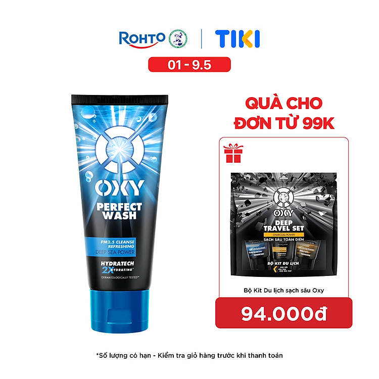 Sữa rửa mặt cho nam Oxy sạch sâu mát lạnh dạng kem Oxy Perfect Wash 100g