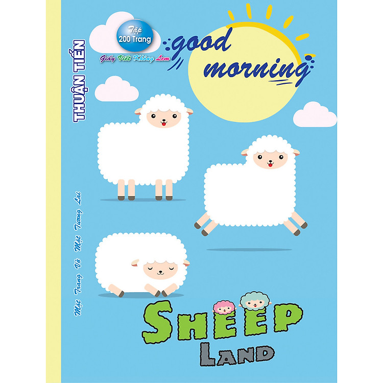 Lốc 5 Quyển Tập học sinh 200 trang Sheep land mẫu ngẫu nhiên