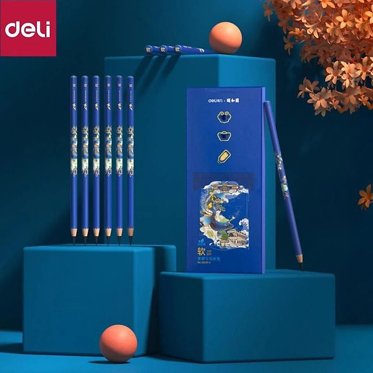 Hộp 10 bút chì phác thảo cao cấp chuyên dụng vẽ mỹ thuật dạng hộp Deli 58199