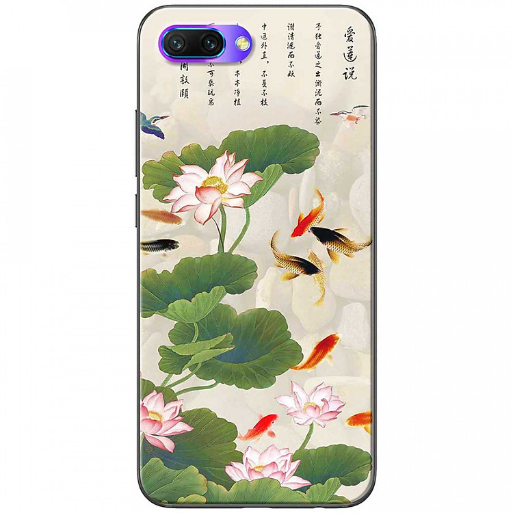 Ốp lưng dành cho Honor 10 mẫu Hoa sen cá