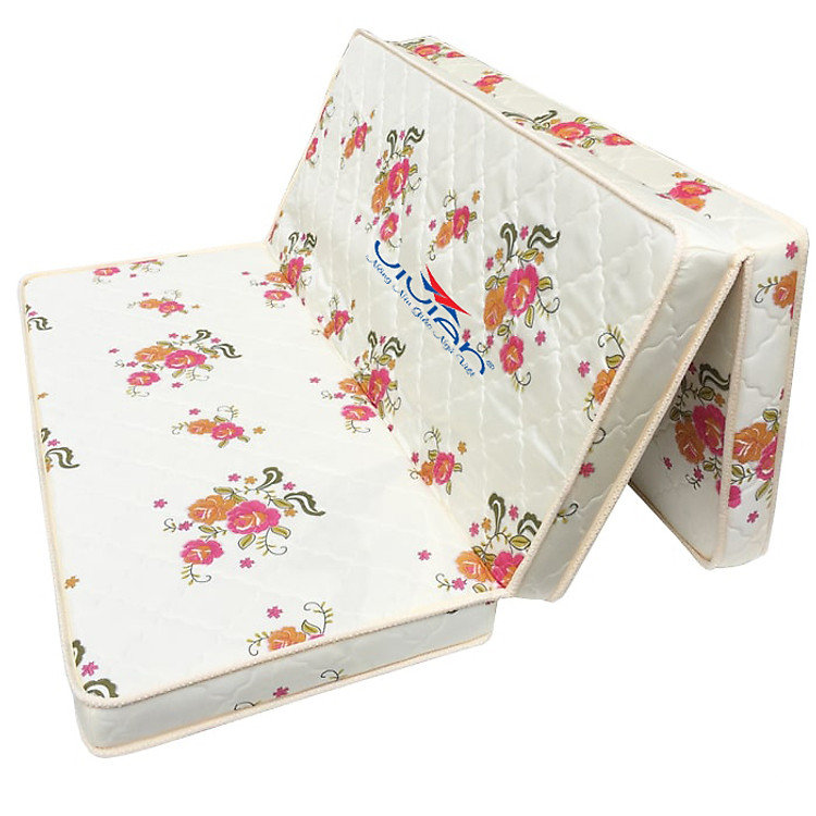 Nệm Cao Su COMPO Gấp 3 Vải Gấm Valize Có Chần Vivian (1.0 x 2.0 m) - Hoa Văn Màu Sắc Ngẫu Nhiên