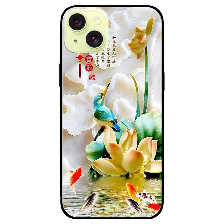 Ốp lưng dành cho Iphone 15 - Iphone 15 Plus - Iphone 15 Pro - Iphone 15 Pro Max - Chim Hoa TRắng - Hàng Chính Hãng
