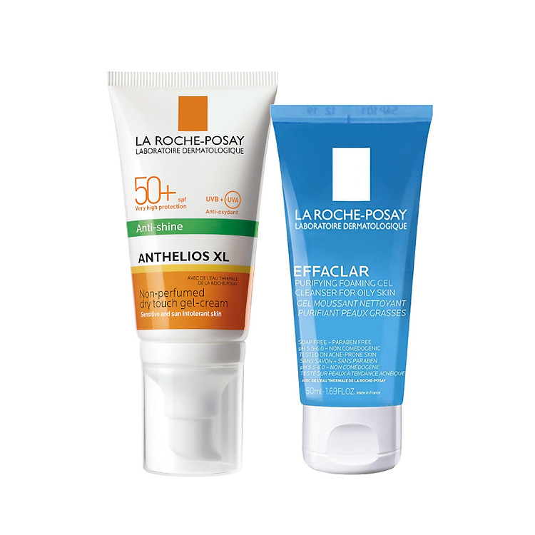 COMBO LA ROCHE-POSAY CHỐNG NẮNG DÀNH CHO DA NHỜN MỤN VÀ SỮA RỬA MẶT EFFACLAR 50ML