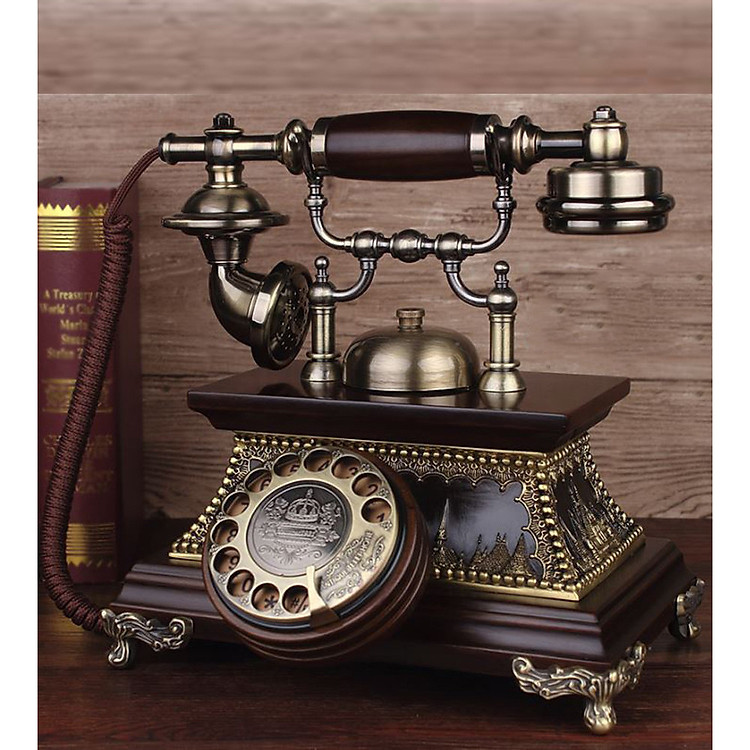 ĐIỆN THOẠI TÂN CỔ ĐIỂN DT14 bàn phím quay chuông quả, dùng cáp điện thoại cố định nghe gọi âm thanh rõ ràng (điện thoại bàn tân cổ điển)
