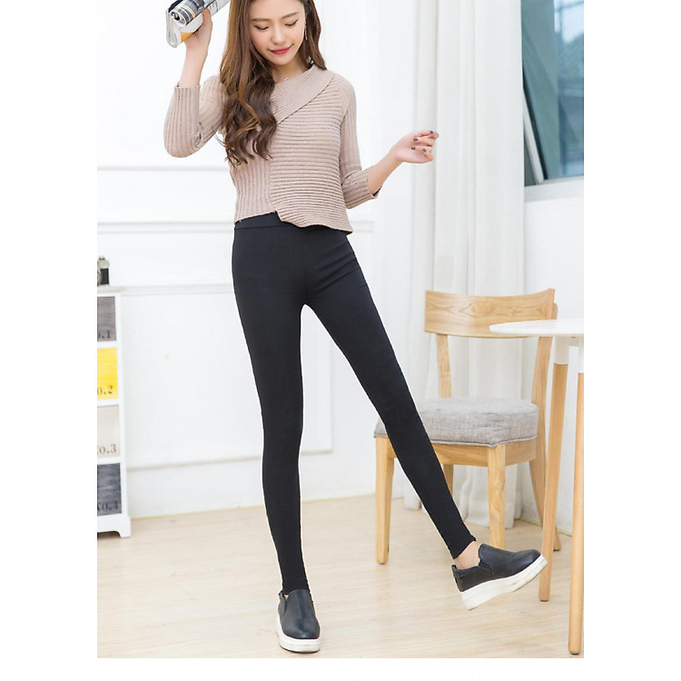 Quần legging chất kaki cạp cao co dãn