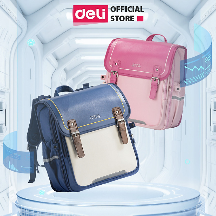 Balo Chống Gù Có Nắp Deli (Ulzzang Trắng) - Ảnh 2