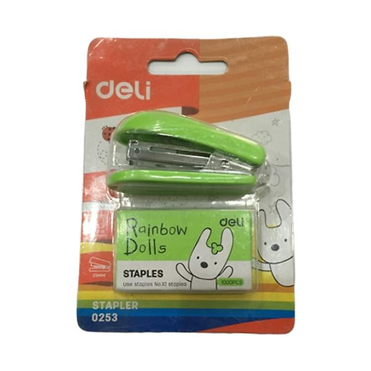 Dập Ghim Mini #253 (10 chiếc) – Xanh Lá