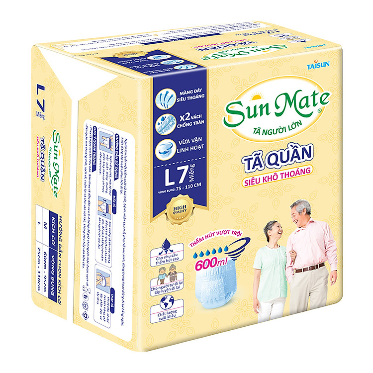 Combo 2 Gói Tã Quần Người Lớn Sunmate Chính hãng Tiết kiệm - Hình ảnh 5
